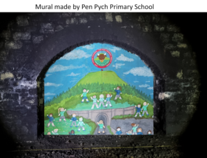 Mural simulation inside Rhondda Tunnel
